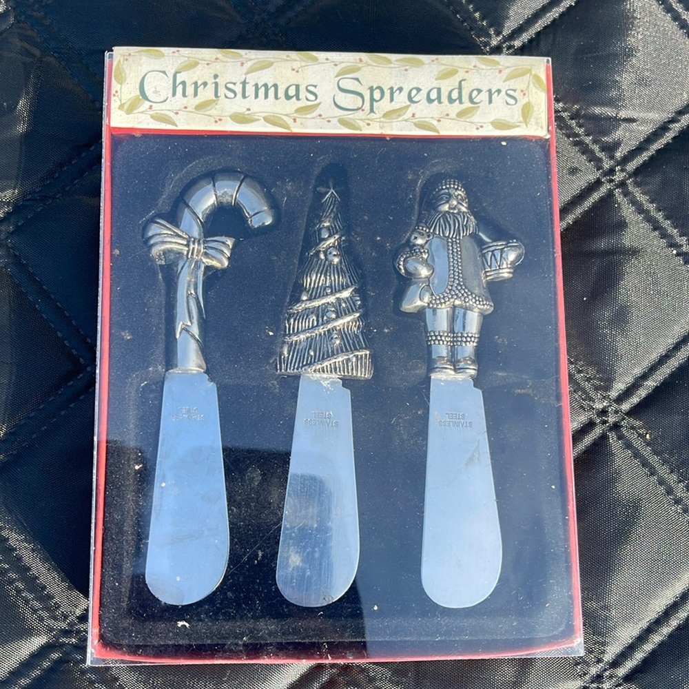 Christmas Party Spreaders- Stainless Steel - Set of 3 Boxed - 2008